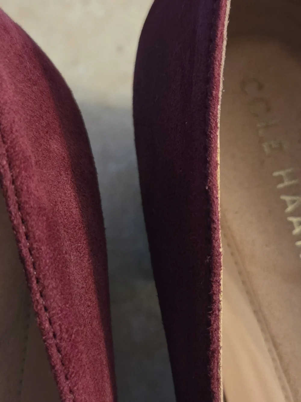 Cole Haan Burgundy Suede and Patent NWOB Sz 8.5